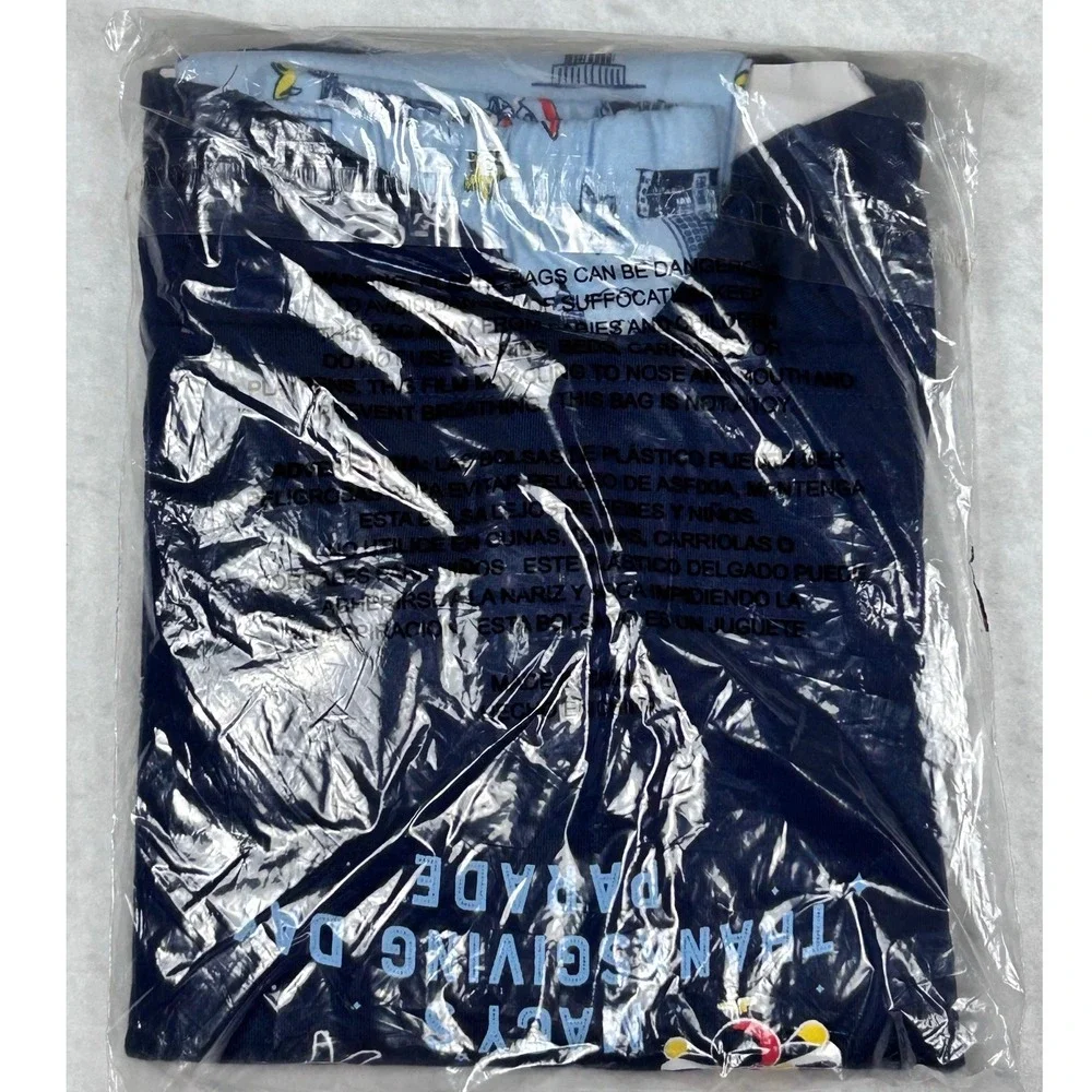 Kids Pre-Packaged Thanksgiving Day Parade Pajama Set Navy Blue 6-7 NWT